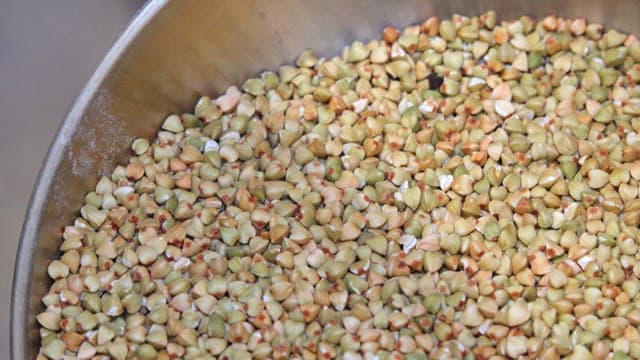 Buckwheat in a metal container