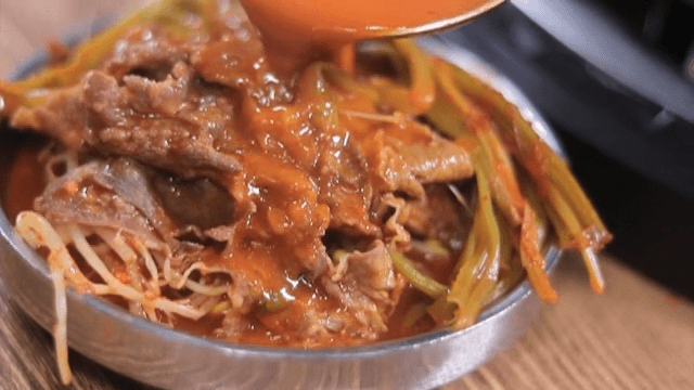 Delicious beef galbi stew dish