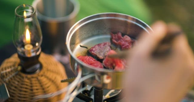 Grilling Beef with a Portable Gas Stove
