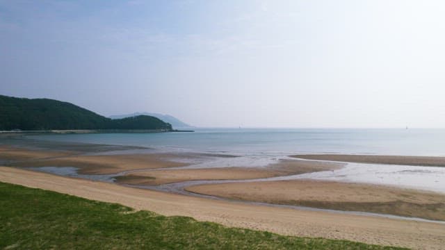 Tranquil Coastal Scenery with a Blurry Horizon