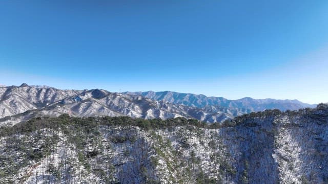 Snow-Capped Mountain Range Under Blue Sky