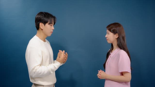 Man and a woman having a serious and intimate conversation