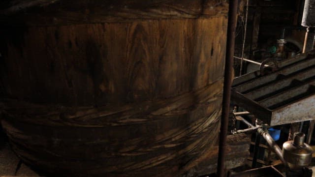 Workers refining traditional materials in an old factory