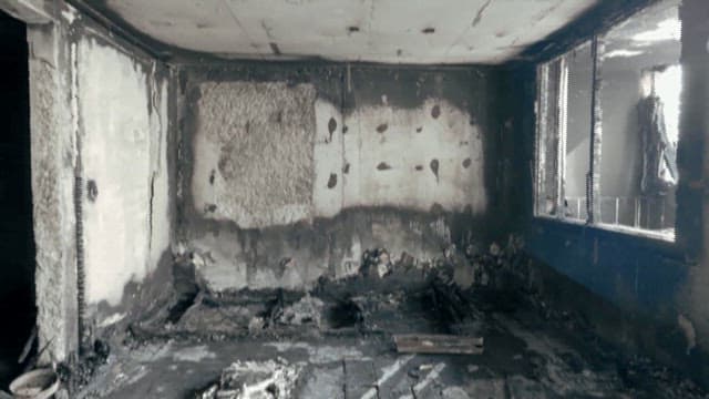 Aftermath of a Fire in an Abandoned Building