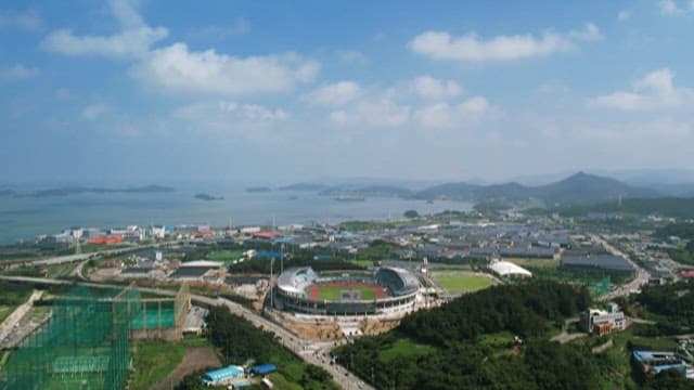 Peaceful views of the coastal city