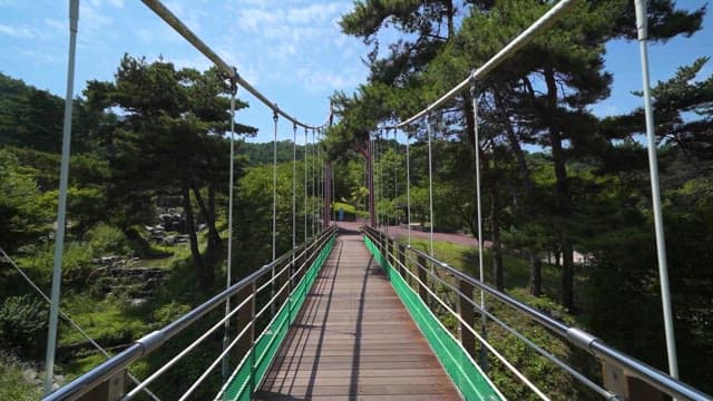 Sunny Day at a Peaceful Suspension Bridge