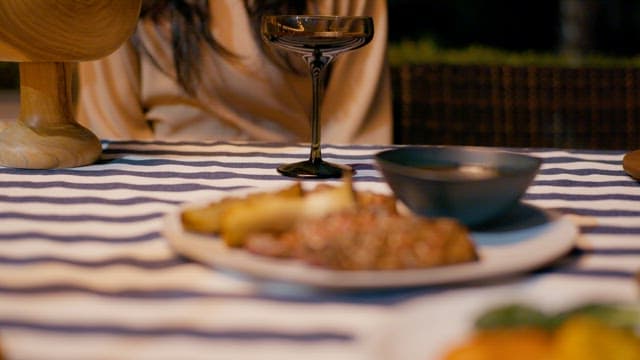Intimate Dining Al Fresco in the evening