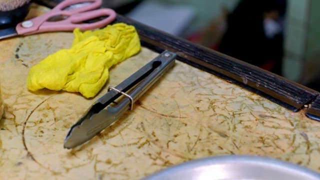 Kitchen utensils on a cutting board