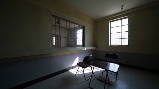 Visiting Room Inside a Prison with Sunlight
