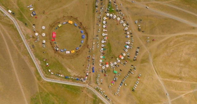Traditional festival in a vast field
