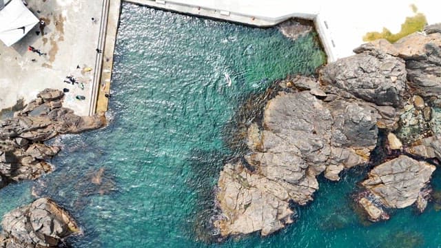 Coastal area with clear blue waters