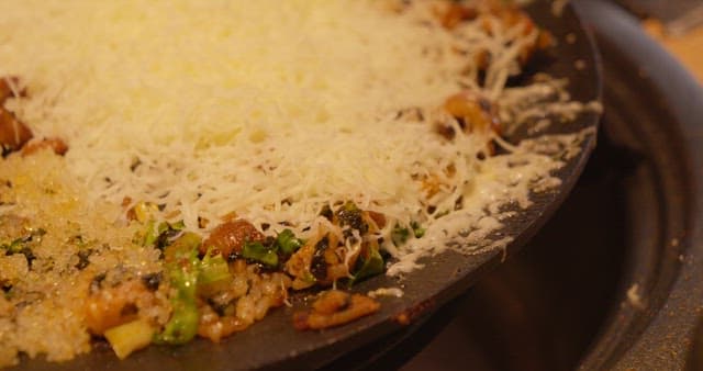 Cheese Melting on Top of Flying Fish Roe Fried rice