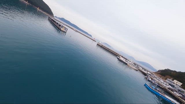 Fishing Boats and Seagulls in Serene Coastal Village