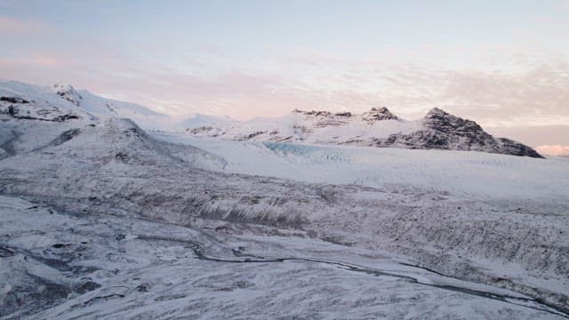 Snow-covered mountains and glaciers