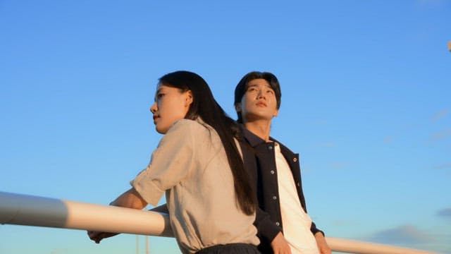 Couple enjoying the sunset outdoors