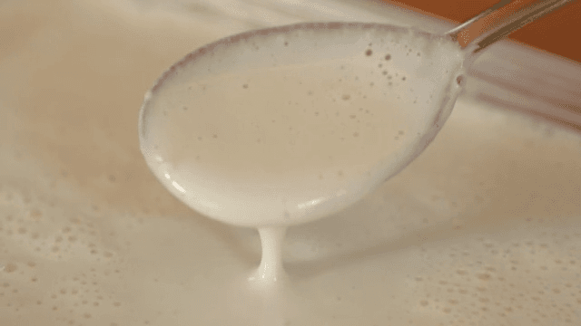 Spoonful of Thick, Savory White Cold Soybean Soup