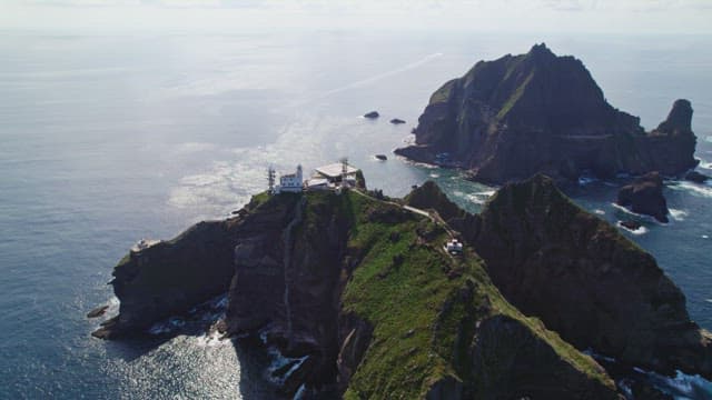 Lighthouse on a rocky island