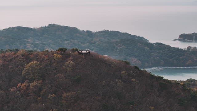 Blue Coastal View from the Mountains during Autumn