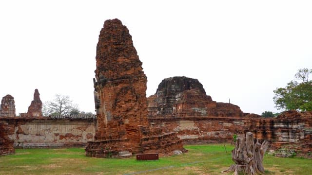 Brick structures of an old Buddhist temple, the historic site