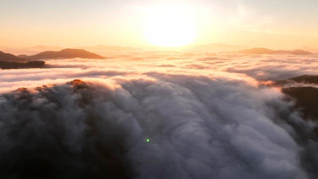 Sunrise over clouds