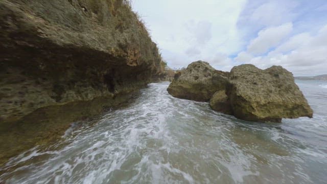 Rocky coastline with clear sea