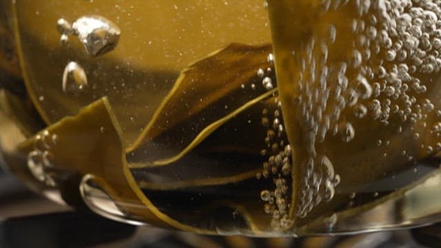Scene of boiling kelp