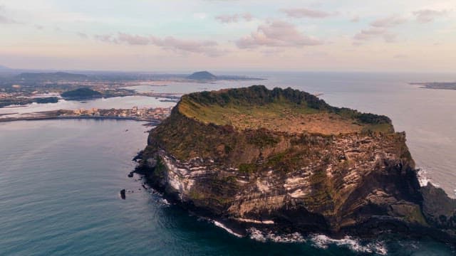 Scenic view of a coastal island