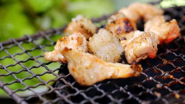 Sizzling Barbecue Meat on Grill