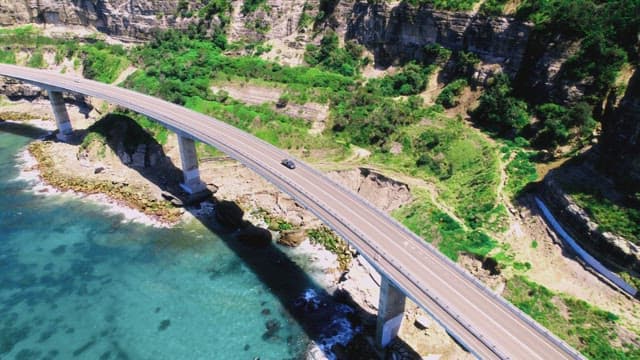 Coastal Highway Along Cliffs and Ocean