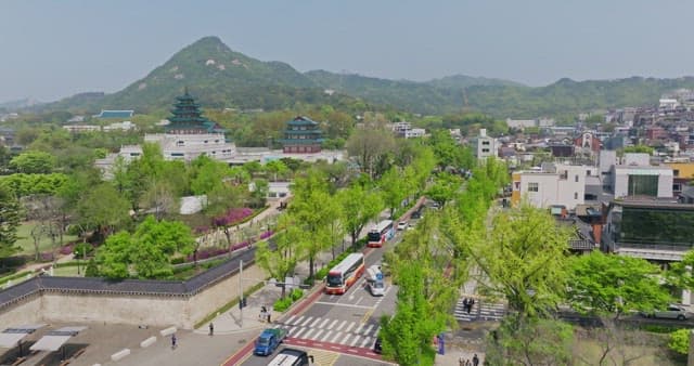 Traditional Korean architecture and cityscape