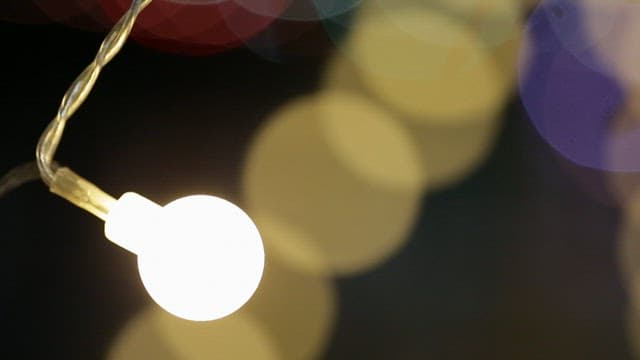 String lights glowing in the night