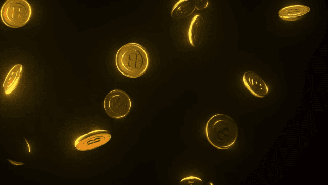 Golden Coins Falling from Sky
