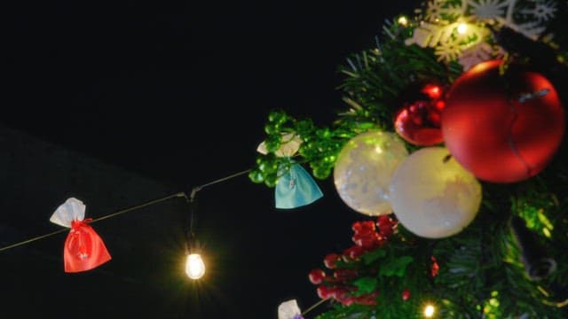 Christmas decorations with lights