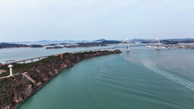 Scenic view of a bridge over the sea