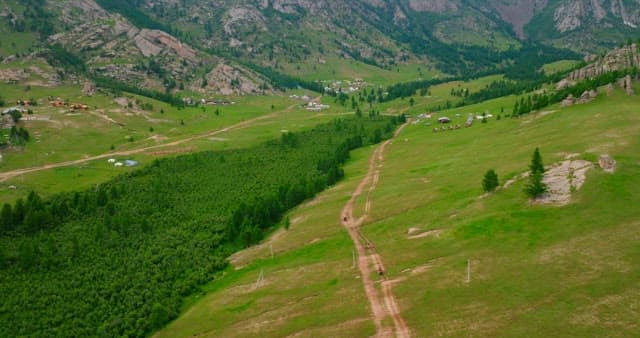 Scenic valley with mountains and greenery