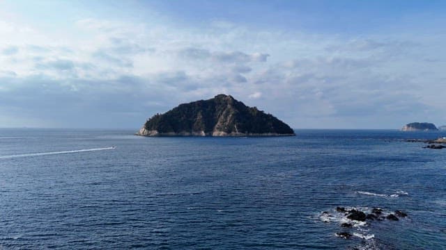 Tranquil island surrounded by the sea