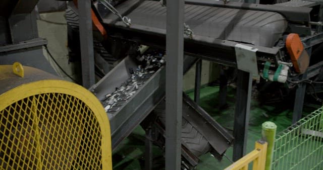 Conveyor System Processing Recyclable Materials