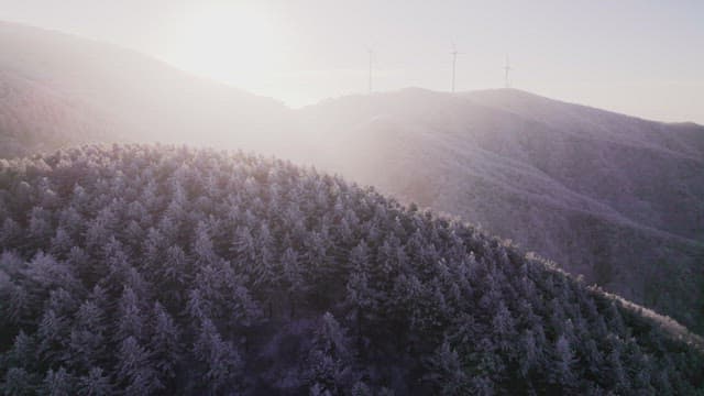 Snow-Covered Mountain Landscape at Dawn