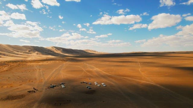 Nomads Resting in the Vast Desert
