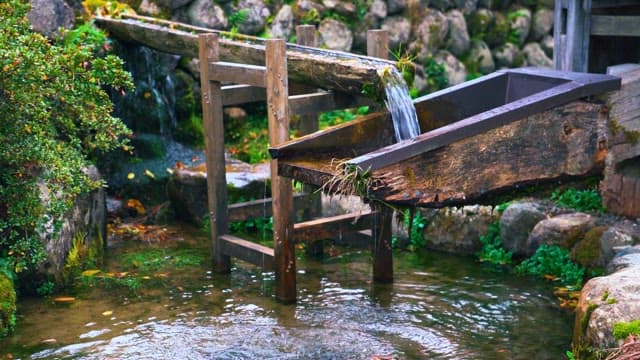 Wooden Mill that Moves Using the Drops of Water
