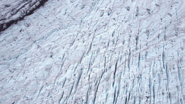 Vast glacier stretching across a mountain