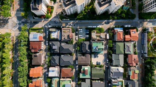 View of a city with buildings and trees