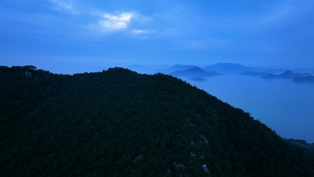 Misty Islands and Sea at the Break of Dawn