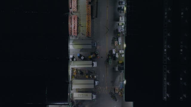 Night Work in Large Logistics Warehouse