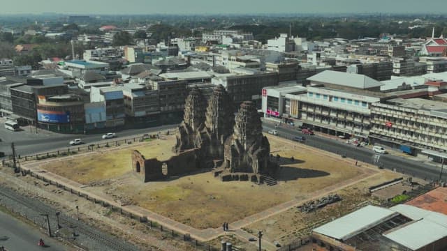 Ancient and Cultural Temple Amidst the Buildings