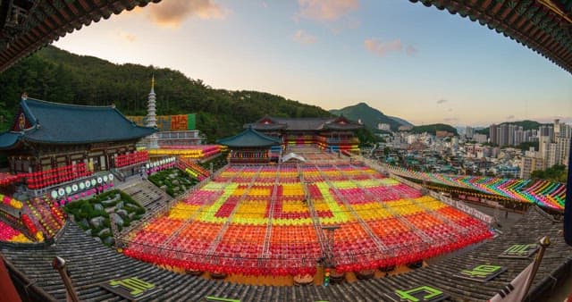 Lotus Lantern Festival commemorating the Buddha's Birthday in a temple