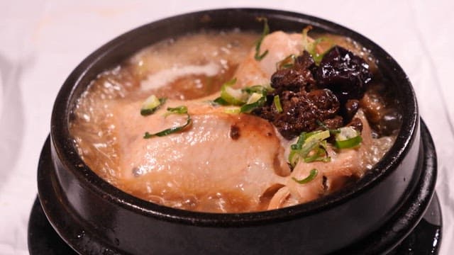 Cooking Hot Hearty Samgyetang with Rich Broth