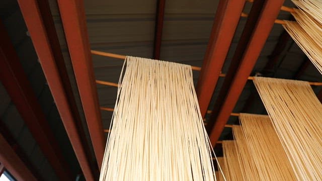 Noodles drying in the traditional way
