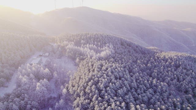 Snow-Covered Mountain in the Early Morning Light