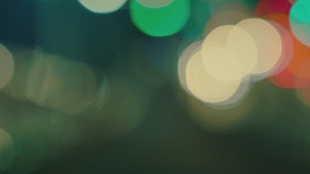 Colorful bokeh lights on city streets